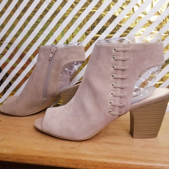 Nine West Shoes - Nine West Beige Suede Janillo Sandal Heels 8.5